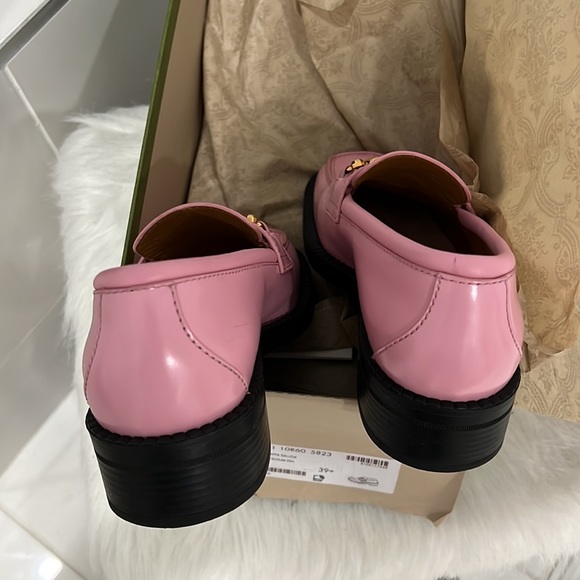 Gucci Interlocking G Leather loafers -sugar pink 391/2 pre own - Picture 4 of 16